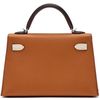 Hermès Kelly Sellier Mini II Limited Edition Tricolor Gold / Nata / Black Interior Blue Sapphire Epsom PHW