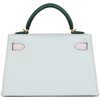 Hermès Kelly Sellier Mini II LIMITED EDITION TRICOLOR Gris Platine / Mauve Pale / Vert Moyen Epsom GHW