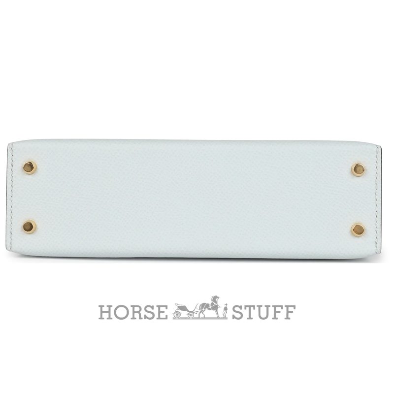 Hermès Kelly Sellier Mini II LIMITED EDITION TRICOLOR Gris Platine / Mauve Pale / Vert Moyen Epsom GHW