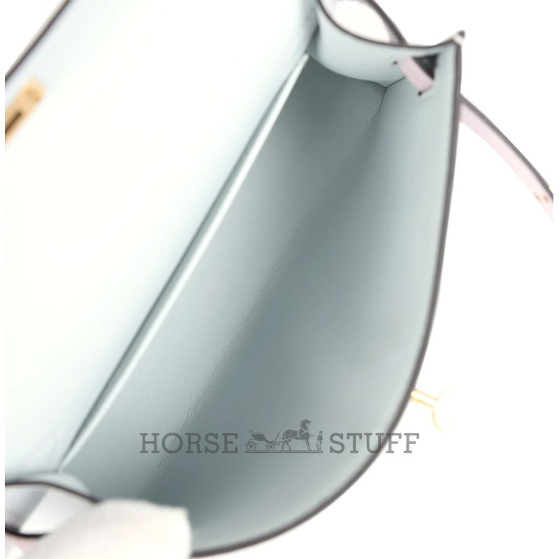 Hermès Kelly Sellier Mini II LIMITED EDITION TRICOLOR Gris Platine / Mauve Pale / Vert Moyen Epsom GHW