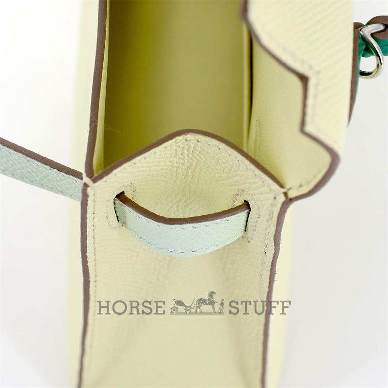 Hermès Kelly Sellier Mini II Limited Edition Tricolor Jaune Milton / Vert Fizz / Vert Vertigo Epsom PHW