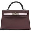 Hermès Kelly Sellier Mini II Limited Edition Tricolor Rouge Sellier / Mauve Pale / Caban Epsom PHW