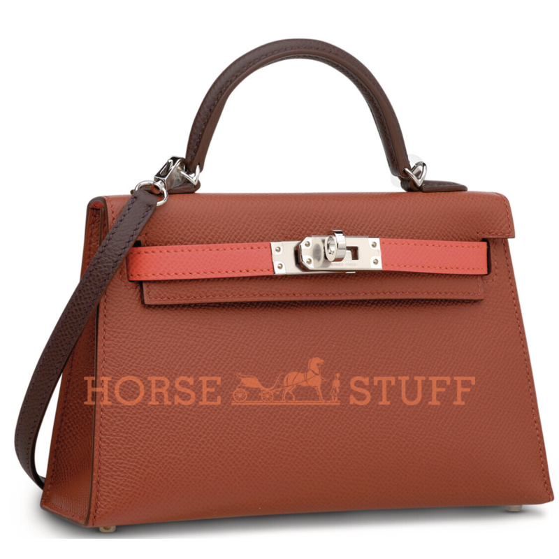 Hermès Kelly Sellier Mini II Limited Edition Tricolor Venitien / Rose Texas / Rouge Sellier Epsom PHW