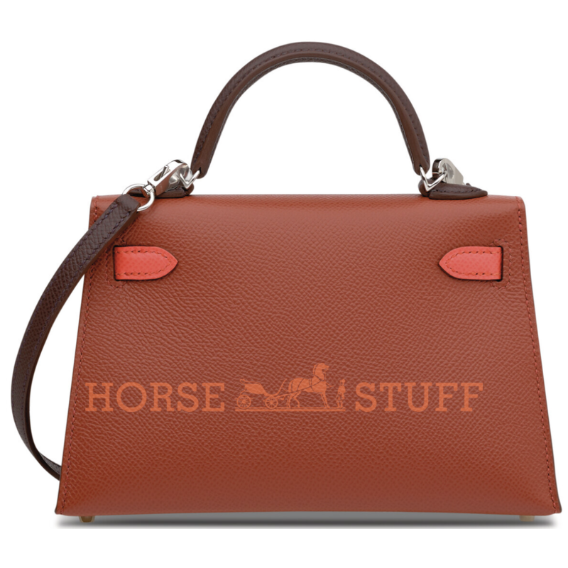 Hermès Kelly Sellier Mini II Limited Edition Tricolor Venitien / Rose Texas / Rouge Sellier Epsom PHW