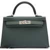 Hermès Kelly Sellier Mini II Limited Edition Tricolor Vert Mangrove / Vert Amande / Black Epsom PHW