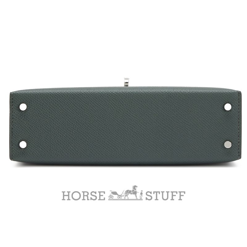 Hermès Kelly Sellier Mini II Limited Edition Tricolor Vert Mangrove / Vert Amande / Black Epsom PHW
