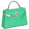 Hermès Kelly Sellier Mini II Limited Edition Tricolor Vert Comics / Vert Fizz / Gris Perle Epsom PHW