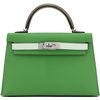 Hermès Kelly Sellier Mini II LIMITED EDITION TRICOLOR Vert Yucca / Etoupe / Vert Fizz Epsom GHW
