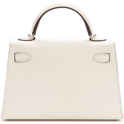 Hermès Kelly Sellier Mini II Nata Epsom Permabrass