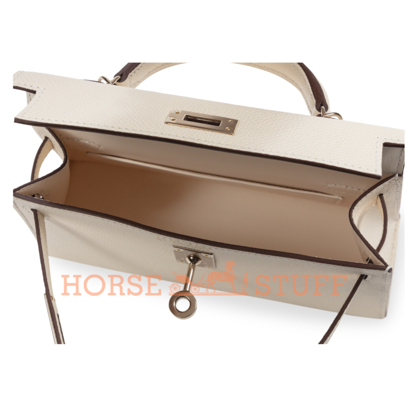 Hermès Kelly Sellier Mini II Nata Epsom Permabrass