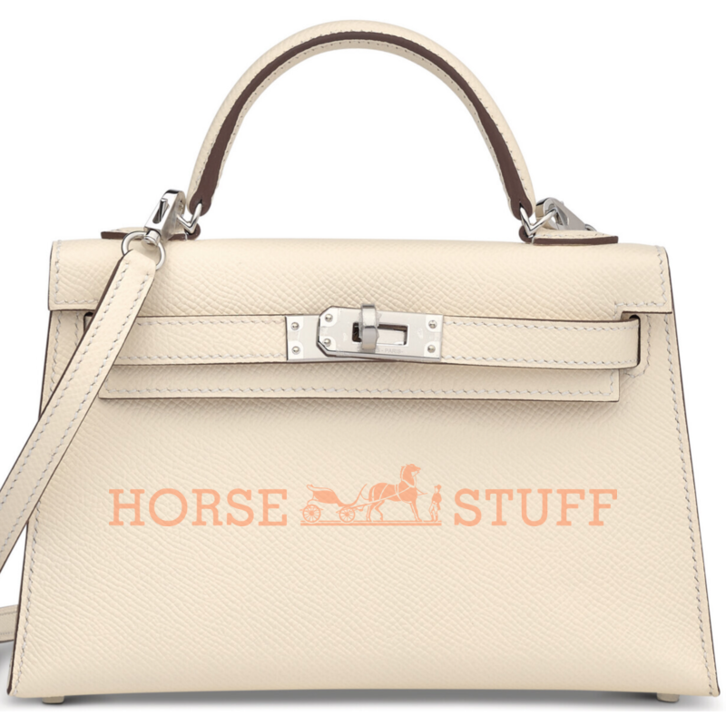 Hermès Kelly Sellier Mini II Nata Epsom PHW