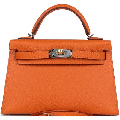 Hermès Kelly Sellier Mini II Orange Epsom Electrum HW