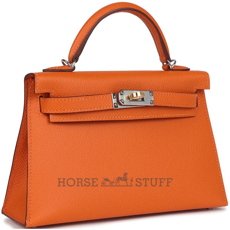 Hermès Kelly Sellier Mini II Orange Epsom Electrum HW