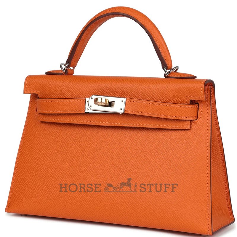 Hermès Kelly Sellier Mini II Orange Epsom Electrum HW