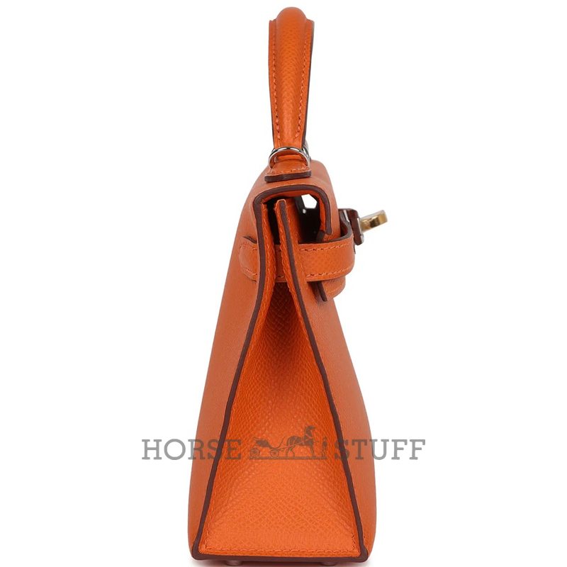 Hermès Kelly Sellier Mini II Orange Epsom Electrum HW