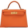 Hermès Kelly Sellier Mini II Orange Epsom GHW