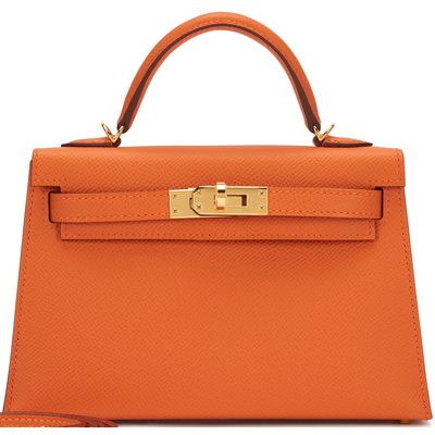 Hermès Kelly Sellier Mini II Orange Epsom GHW