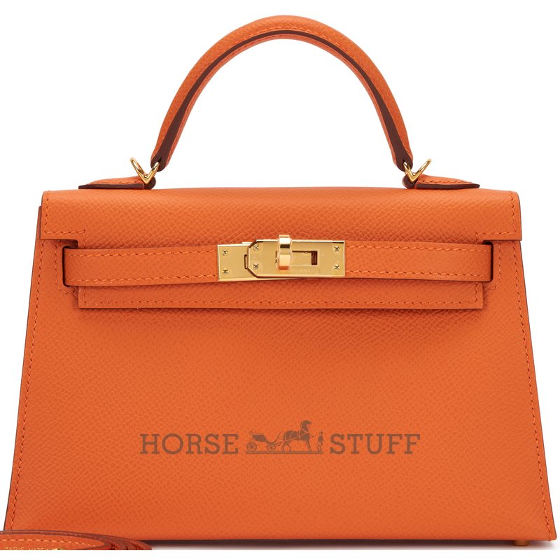 Hermès Kelly Sellier Mini II Orange Epsom GHW