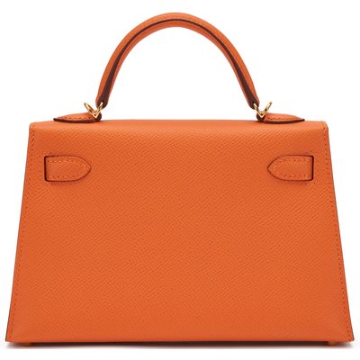 Hermès Kelly Sellier Mini II Orange Epsom GHW