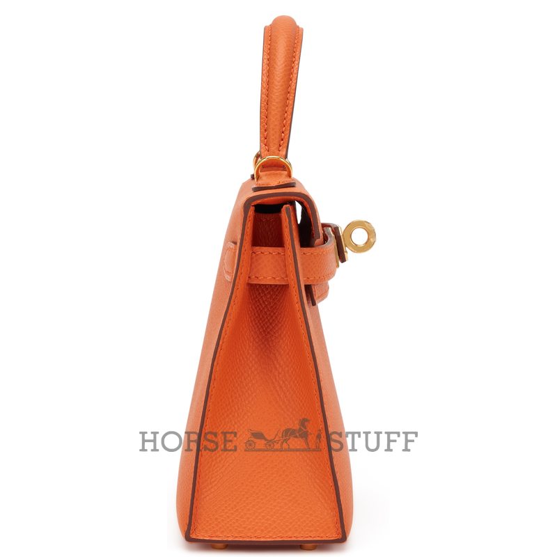 Hermès Kelly Sellier Mini II Orange Epsom GHW