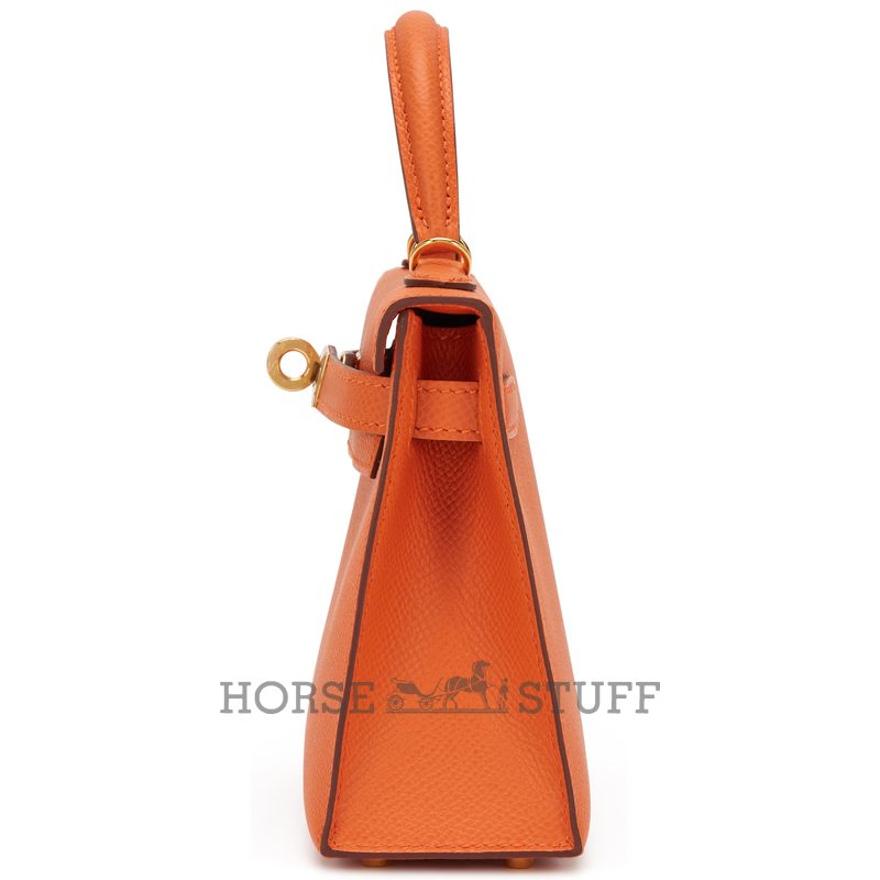 Hermès Kelly Sellier Mini II Orange Epsom GHW