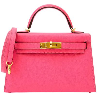 Hermès Kelly Sellier Mini II Rose Azalea Epsom GHW