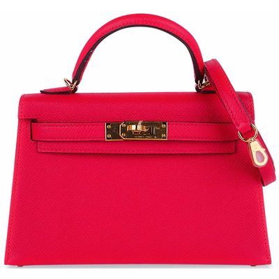 Hermès Kelly Sellier Mini II Rose Extreme Epsom GHW