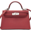 Hermès Kelly Sellier Mini II Rouge Grenat Epsom PHW