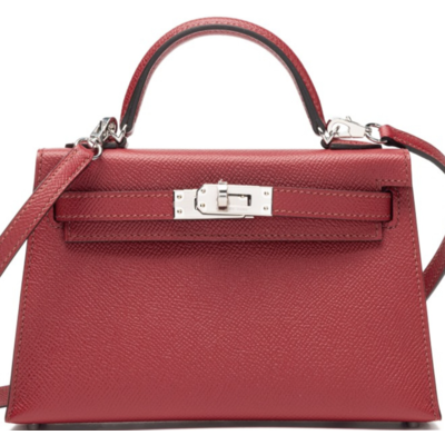 Hermès Kelly Sellier Mini II Rouge Grenat Epsom PHW