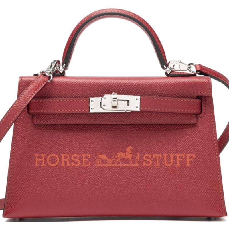 Hermès Kelly Sellier Mini II Rouge Grenat Epsom PHW