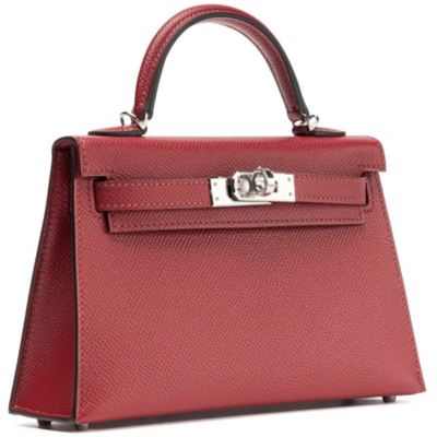 Hermès Kelly Sellier Mini II Rouge Grenat Epsom PHW