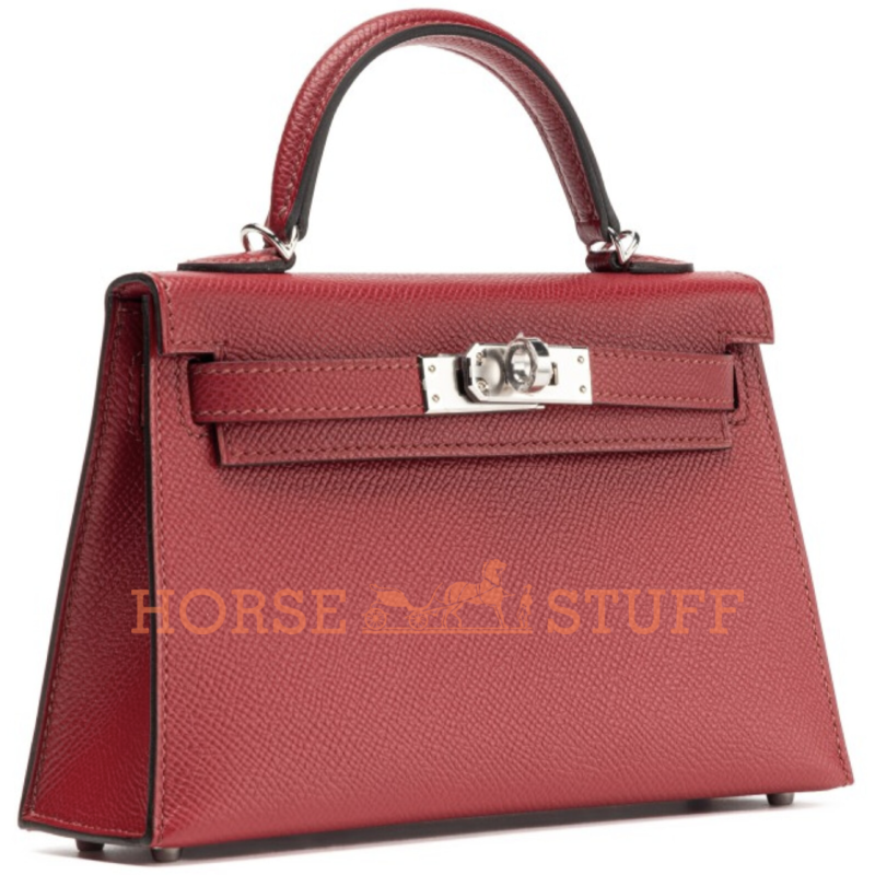 Hermès Kelly Sellier Mini II Rouge Grenat Epsom PHW