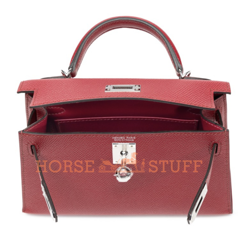 Hermès Kelly Sellier Mini II Rouge Grenat Epsom PHW