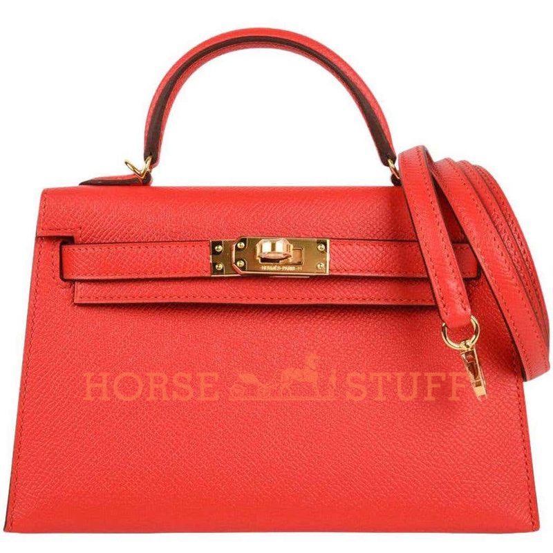 Hermès Kelly Sellier Mini II Rouge Tomate Epsom GHW