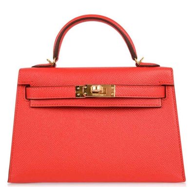 Hermès Kelly Sellier Mini II Rouge Tomate Epsom GHW