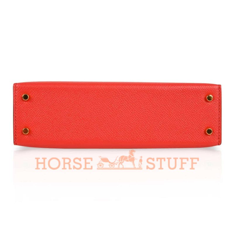 Hermès Kelly Sellier Mini II Rouge Tomate Epsom GHW