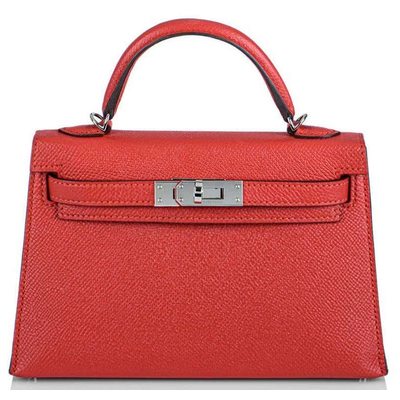 Hermès Kelly Sellier Mini II Rouge Tomate Epsom PHW