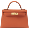 Hermès Kelly Sellier Mini II Terre Battue Epsom GHW