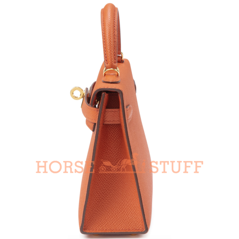 Hermès Kelly Sellier Mini II Terre Battue Epsom GHW