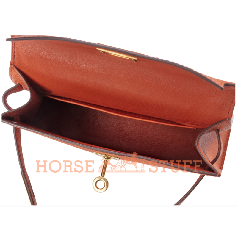 Hermès Kelly Sellier Mini II Terre Battue Epsom GHW