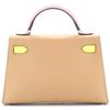 Hermès Kelly Sellier Mini II Limited Edition Tricolor Chai / Mauve Sylvestre / Jaune de Naples Epsom PHW