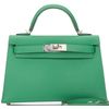 Hermès Kelly Sellier Mini II Verso Cactus / Blue Atoll Epsom PHW