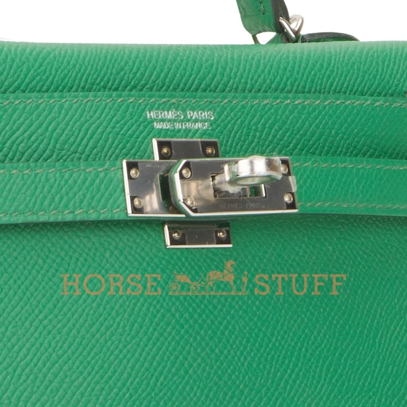 Hermès Kelly Sellier Mini II Verso Cactus / Blue Atoll Epsom PHW