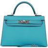 Hermès Kelly Sellier Mini II Verso Blue de Nord / Bougainvillea with Contrast Stitchingl Epsom PHW