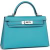 Hermès Kelly Sellier Mini II Verso Blue de Nord / Bougainvillea with Contrast Stitchingl Epsom PHW