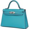 Hermès Kelly Sellier Mini II Verso Blue de Nord / Bougainvillea with Contrast Stitchingl Epsom PHW