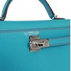 Hermès Kelly Sellier Mini II Verso Blue de Nord / Bougainvillea with Contrast Stitchingl Epsom PHW