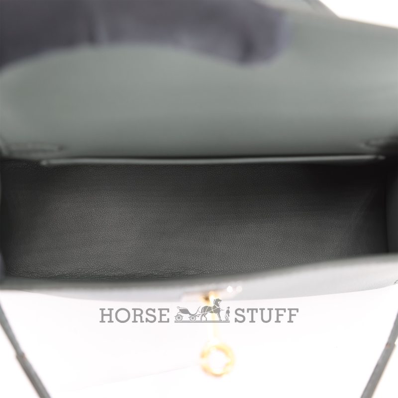 Hermès Kelly Sellier Mini II Vert Amande Epsom Electrum