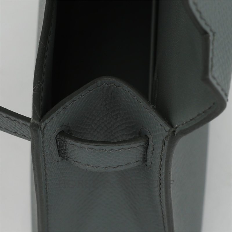 Hermès Kelly Sellier Mini II Vert Amande Epsom Electrum
