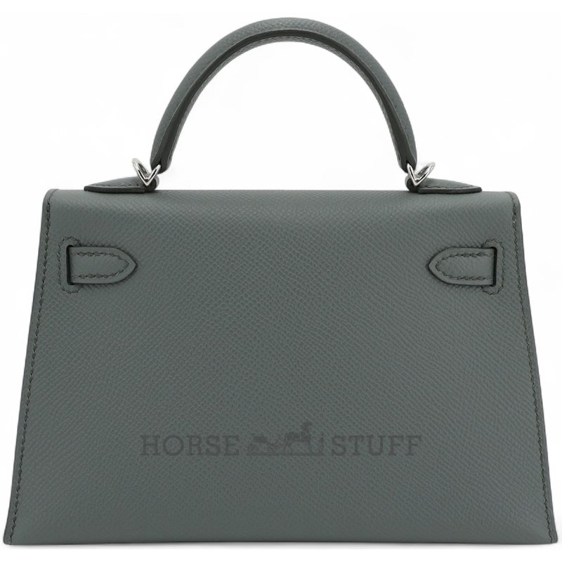 Hermès Kelly Sellier Mini II Vert Amande Epsom Electrum